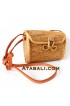 Mini wallet ata rattan handwoven bag with ribbon clip